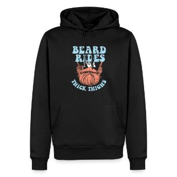 Drôle de barbu pour les cuisses épaisses - Sweat à capuche Premium bio Homme - noir - Devant - Nico (187cm)