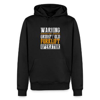 Forklifter Grumpy Old Forklift Operator Forklift D - Männer Premium Bio Hoodie - Schwarz - Vorne - Nico (187cm)