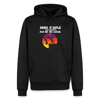 Some People Just Need A Pat On The Back Funny - Männer Premium Bio Hoodie - Schwarz - Vorne - Nico (187cm)