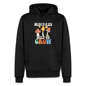 Mistakes Help Us Grow Teacher Student - Men’s Premium Organic Hoodie - black - Front - Nico (187cm)