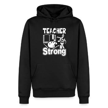 Teacher Teacher Strong - Men’s Premium Organic Hoodie - black - Front - Nico (187cm)