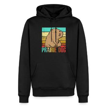Chien de prairie - Sweat à capuche Premium bio Homme - noir - Devant - Nico (187cm)
