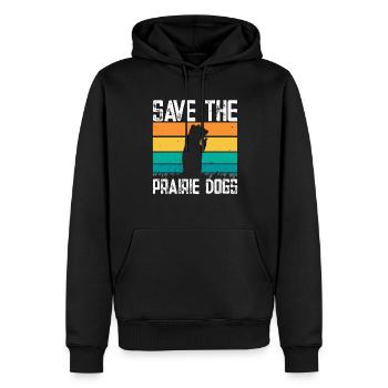 Chien de prairie - Sweat à capuche Premium bio Homme - noir - Devant - Nico (187cm)