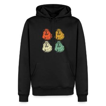 Chien de prairie - Sweat à capuche Premium bio Homme - noir - Devant - Nico (187cm)