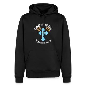 Connectez-vous à Dieu J'aime Jésus Écriture du croyant - Sweat à capuche Premium bio Homme - noir - Devant - Nico (187cm)