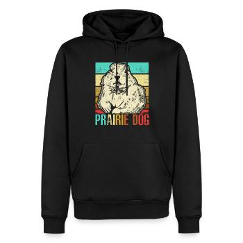 Chien de prairie - Sweat à capuche Premium bio Homme - noir - Devant - Nico (187cm)