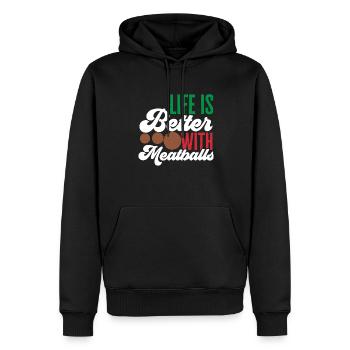 Fleischbällchen Italien Italienisches Essen - Männer Premium Bio Hoodie - Schwarz - Vorne - Nico (187cm)