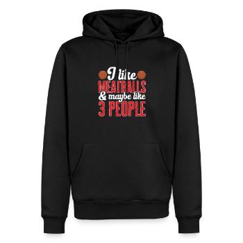 Boulettes de viande Italie Cuisine italienne - Sweat à capuche Premium bio Homme - noir - Devant - Nico (187cm)