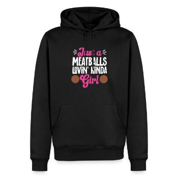 Boulettes de viande Italie Cuisine italienne - Sweat à capuche Premium bio Homme - noir - Devant - Nico (187cm)