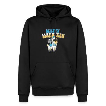 Hanoukka Costume Juif Lama Joyeux Llamakkah - Sweat à capuche Premium bio Homme - noir - Devant - Nico (187cm)