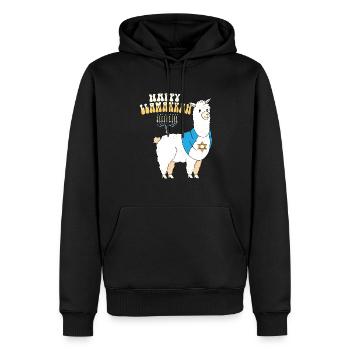 Joyeux lama de Noël juif de Noël de Llamakkah Hanoukka. - Sweat à capuche Premium bio Homme - noir - Devant - Nico (187cm)