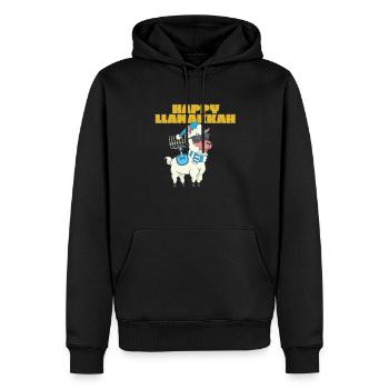 Joyeux lama de Noël juif de Noël de Llamakkah Hanoukka. - Sweat à capuche Premium bio Homme - noir - Devant - Nico (187cm)