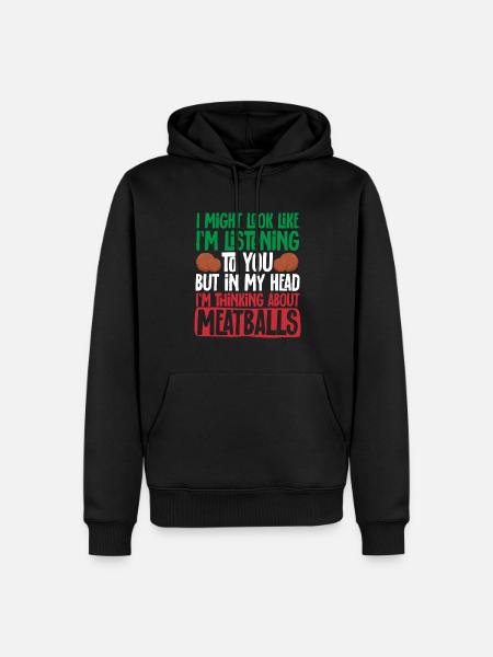 Fleischbällchen Italien Italienisches Essen - Männer Premium Bio Hoodie - Schwarz
