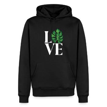 Monstera Deliciosa Albo Plante d’intérieur botanique - Sweat à capuche Premium bio Homme - noir - Devant - Nico (187cm)