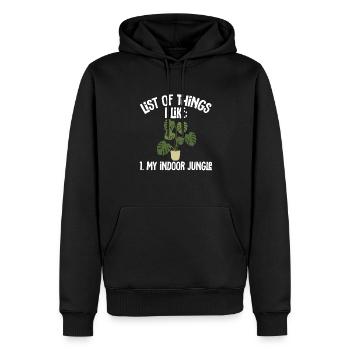 Monstera Deliciosa Albo Plante d’intérieur botanique - Sweat à capuche Premium bio Homme - noir - Devant - Nico (187cm)