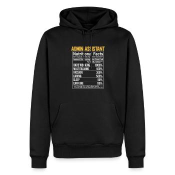 Secrétaire, Adjointe administrative, Commis de bureau - Sweat à capuche Premium bio Homme - noir - Devant - Nico (187cm)