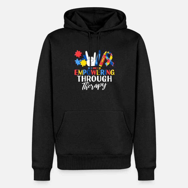 Empowering Through Therapy ABA Therapist - Männer Premium Bio Hoodie - Schwarz