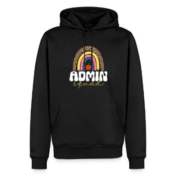 Secrétaire, Adjointe administrative, Commis de bureau - Sweat à capuche Premium bio Homme - noir - Devant - Nico (187cm)