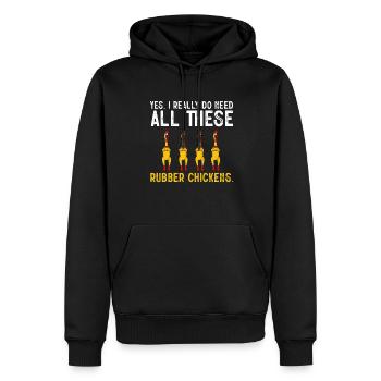 Poulet en caoutchouc Costume jouet Poulet en caoutchouc - Sweat à capuche Premium bio Homme - noir - Devant - Nico (187cm)