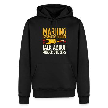 Rubber Chicken Costume Toy Rubber Chicken - Men’s Premium Organic Hoodie - black - Front - Nico (187cm)