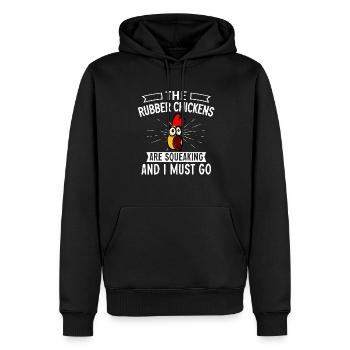 Poulet en caoutchouc Costume jouet Poulet en caoutchouc - Sweat à capuche Premium bio Homme - noir - Devant - Nico (187cm)