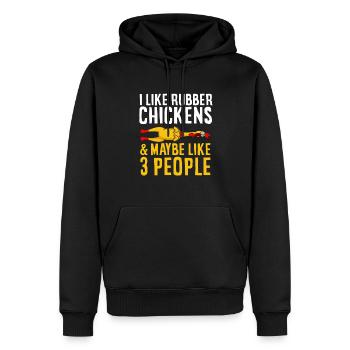Poulet en caoutchouc Costume jouet Poulet en caoutchouc - Sweat à capuche Premium bio Homme - noir - Devant - Nico (187cm)