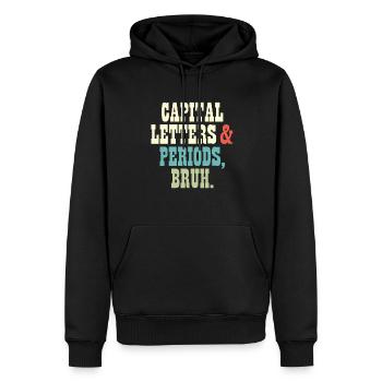 ELA Professeur Lettres et Périodes Bruh Grammaire - Sweat à capuche Premium bio Homme - noir - Devant - Nico (187cm)