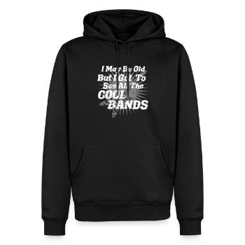 I May Be Old But I Got To See All The Cool Bands - Männer Premium Bio Hoodie - Schwarz - Vorne - Nico (187cm)