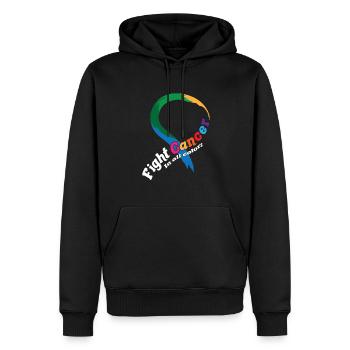 Soutien aux survivants du cancer Combattez le cancer sous toutes ses couleurs - Sweat à capuche Premium bio Homme - noir - Devant - Nico (187cm)