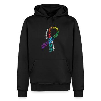 Fight Cancer In All Colors Cancer Awareness Month - Männer Premium Bio Hoodie - Schwarz - Vorne - Nico (187cm)