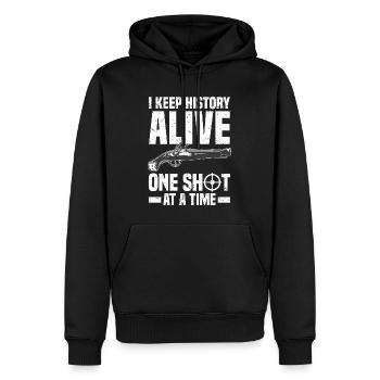 Muzzleloader - Männer Premium Bio Hoodie - Schwarz - Vorne - Nico (187cm)