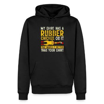 Gummihuhn Kostüm Spielzeug Gummihuhn - Männer Premium Bio Hoodie - Schwarz - Vorne - Nico (187cm)