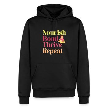 Consultante en lactation IBCLC - Sweat à capuche Premium bio Homme - noir - Devant - Nico (187cm)