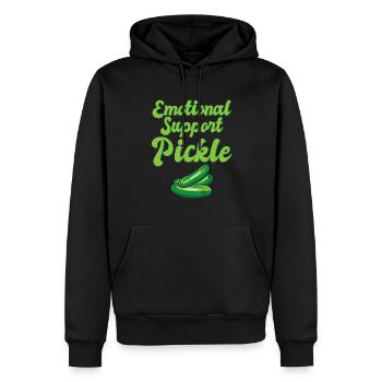 Emotional Support Pickle Humanity Kindness - Männer Premium Bio Hoodie - Schwarz - Vorne - Nico (187cm)