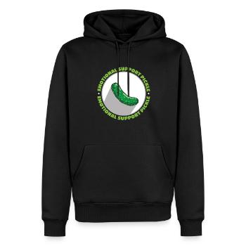 Soutien émotionnel Cornichon Humanité Gentillesse - Sweat à capuche Premium bio Homme - noir - Devant - Nico (187cm)