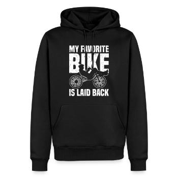 Velomobil | Recumbent Trike Triker Sport Geschenk - Männer Premium Bio Hoodie - Schwarz - Vorne - Nico (187cm)