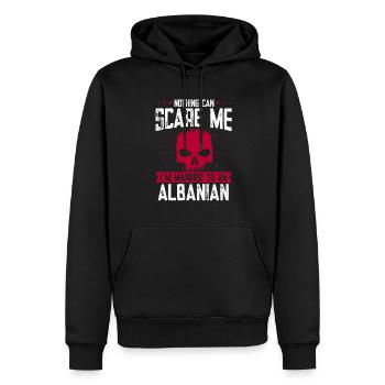 Albanische Flagge Albanischer Adler Shqiponja - Männer Premium Bio Hoodie - Schwarz - Vorne - Nico (187cm)