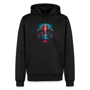 Mushroom | Fantasy Pilze Wald Natur Goa Festival - Männer Premium Bio Hoodie - Schwarz - Vorne - Nico (187cm)