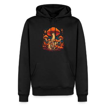 Mushroom Weihnachtsmann| Fantasy Pilze Natur Goa - Männer Premium Bio Hoodie - Schwarz - Vorne - Nico (187cm)