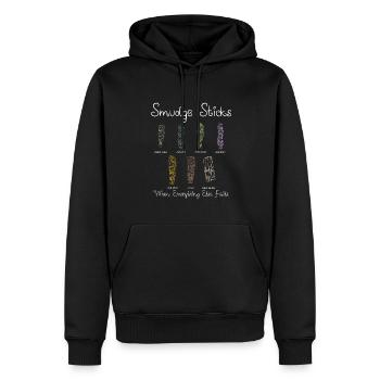 Sauge Smudge bâtons guérison spirituelle prière païenne - Sweat à capuche Premium bio Homme - noir - Devant - Nico (187cm)