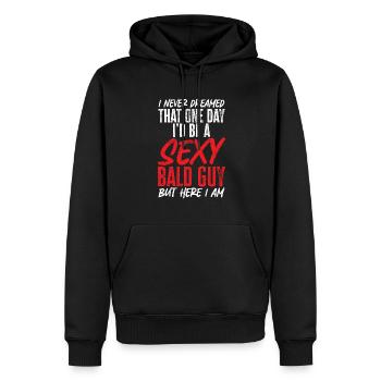 Bald Head Baldness Beard Bald Head - Men’s Premium Organic Hoodie - black - Front - Nico (187cm)