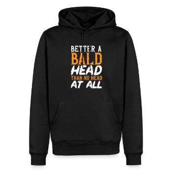 Tête chauve Calvitie Barbe Tête chauve - Sweat à capuche Premium bio Homme - noir - Devant - Nico (187cm)