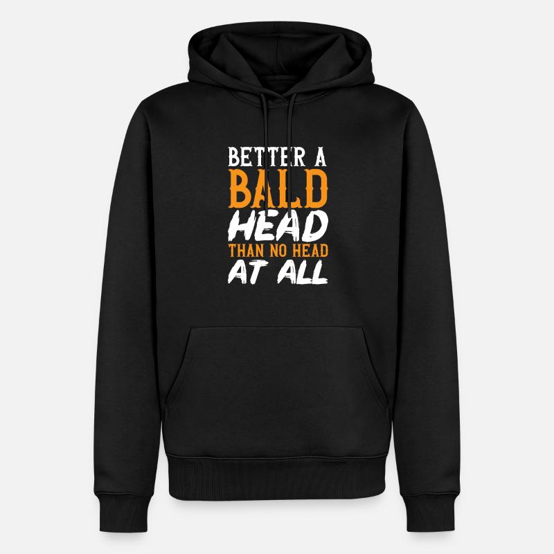 Glatze Kahlköpfigkeit Bart Glatzkopf - Männer Premium Bio Hoodie - Schwarz