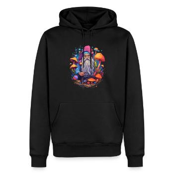 Mushroom | Fantasy Pilze Wald Natur Goa Festival - Männer Premium Bio Hoodie - Schwarz - Vorne - Nico (187cm)