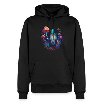 Mushroom | Fantasy Pilze Wald Natur Goa Festival - Männer Premium Bio Hoodie - Schwarz - Vorne - Nico (187cm)