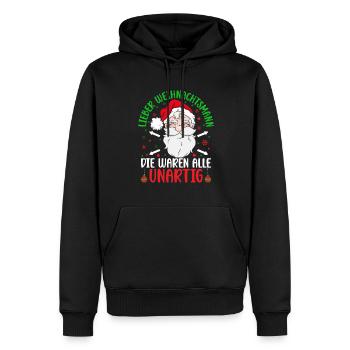 Lieber Weihnachtsmann Die waren alle Unartig - Männer Premium Bio Hoodie - Schwarz - Vorne - Nico (187cm)