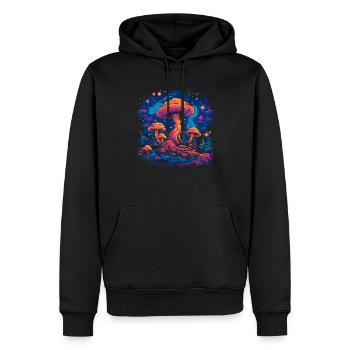 Mushroom | Fantasy Pilze Wald Natur Goa Festival - Männer Premium Bio Hoodie - Schwarz - Vorne - Nico (187cm)