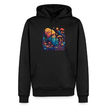 Mushroom | Fantasy Pilze Wald Natur Goa Festival - Männer Premium Bio Hoodie - Schwarz - Vorne - Nico (187cm)