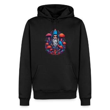 Mushroom | Fantasy Pilze Wald Natur Goa Festival - Männer Premium Bio Hoodie - Schwarz - Vorne - Nico (187cm)
