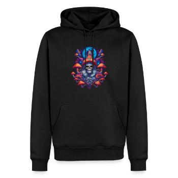 Mushroom | Fantasy Pilze Wald Natur Goa Festival - Männer Premium Bio Hoodie - Schwarz - Vorne - Nico (187cm)